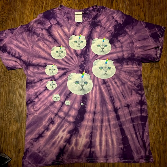 Taylor Swift Tops - Taylor Swift cat tie dye tee.